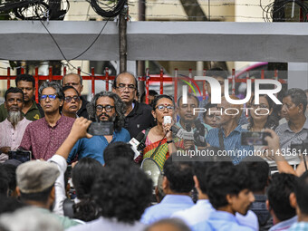 Teachers, human rights activists, and cultural activists are gathering in front of the National Press Club to protest against the indiscrimi...