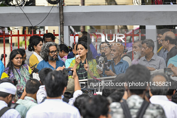 Teachers, human rights activists, and cultural activists are gathering in front of the National Press Club to protest against the indiscrimi...