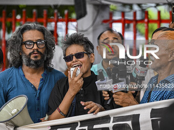 Teachers, human rights activists, and cultural activists are gathering in front of the National Press Club to protest against the indiscrimi...