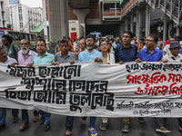 Activists are taking part in a song march to protest against the indiscriminate killings and mass arrests in Dhaka, Bangladesh, on July 26,...