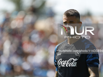 Leonardo Spinazzola of Napoli is participating in day 2 of the preseason training camp of SSC Napoli at Stadio Patini in Castel di Sangro, I...