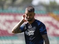 Leonardo Spinazzola of Napoli is participating in day 2 of the preseason training camp of SSC Napoli at Stadio Patini in Castel di Sangro, I...