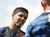 Giovanni Simeone of Napoli is participating in day 2 of the preseason training camp of SSC Napoli at Stadio Patini in Castel di Sangro, Ital...