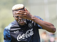 Victor Osimhen of Napoli is participating in day 2 of the preseason training camp of SSC Napoli at Stadio Patini in Castel di Sangro, Italy,...