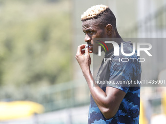 Victor Osimhen of Napoli is participating in day 2 of the preseason training camp of SSC Napoli at Stadio Patini in Castel di Sangro, Italy,...