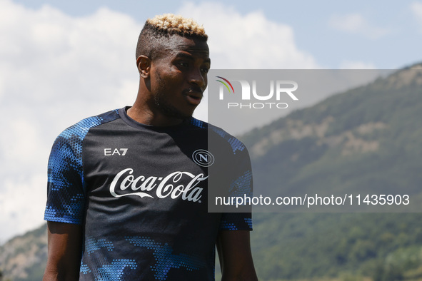 Victor Osimhen of Napoli is participating in day 2 of the preseason training camp of SSC Napoli at Stadio Patini in Castel di Sangro, Italy,...