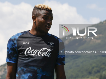 Victor Osimhen of Napoli is participating in day 2 of the preseason training camp of SSC Napoli at Stadio Patini in Castel di Sangro, Italy,...