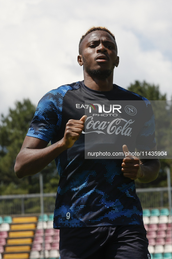 Victor Osimhen of Napoli is participating in day 2 of the preseason training camp of SSC Napoli at Stadio Patini in Castel di Sangro, Italy,...