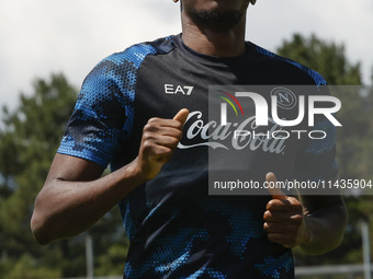 Victor Osimhen of Napoli is participating in day 2 of the preseason training camp of SSC Napoli at Stadio Patini in Castel di Sangro, Italy,...