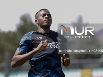 Victor Osimhen of Napoli is participating in day 2 of the preseason training camp of SSC Napoli at Stadio Patini in Castel di Sangro, Italy,...