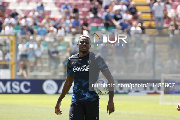 Victor Osimhen of Napoli is participating in day 2 of the preseason training camp of SSC Napoli at Stadio Patini in Castel di Sangro, Italy,...