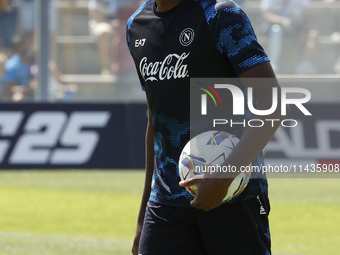 Victor Osimhen of Napoli is participating in day 2 of the preseason training camp of SSC Napoli at Stadio Patini in Castel di Sangro, Italy,...