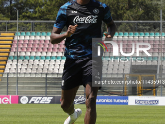 Victor Osimhen of Napoli is participating in day 2 of the preseason training camp of SSC Napoli at Stadio Patini in Castel di Sangro, Italy,...