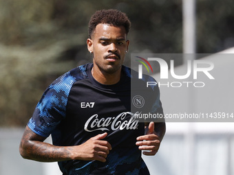 Cyril Ngonge of Napoli is participating in day 2 of the preseason training camp of SSC Napoli at Stadio Patini in Castel di Sangro, Italy, o...