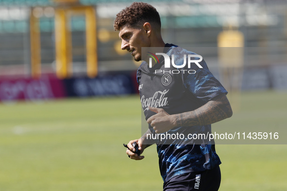 Giovanni Di Lorenzo of Napoli is participating in day 2 of the preseason training camp of SSC Napoli at Stadio Patini in Castel di Sangro, I...