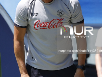 Antonio Conte is coaching Napoli during day 2 of the preseason training camp of SSC Napoli at Stadio Patini in Castel di Sangro, Italy, on J...