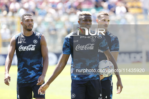 Victor Osimhen of Napoli is participating in day 2 of the preseason training camp of SSC Napoli at Stadio Patini in Castel di Sangro, Italy,...