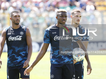 Victor Osimhen of Napoli is participating in day 2 of the preseason training camp of SSC Napoli at Stadio Patini in Castel di Sangro, Italy,...