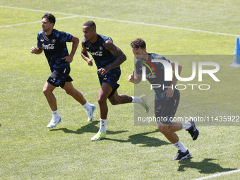 Napoli players are training during day 2 of the preseason training camp of SSC Napoli at Stadio Patini in Castel di Sangro, Italy, on July 2...