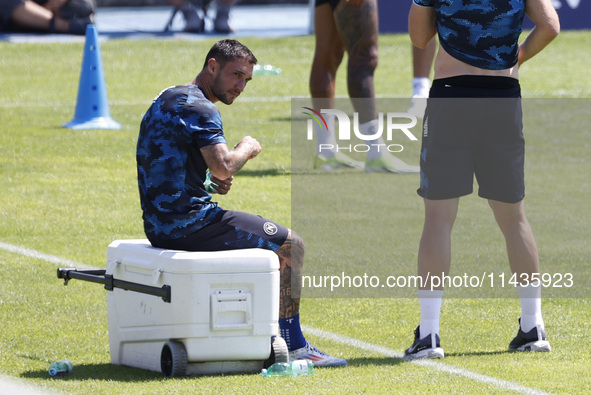 Matteo Politano of Napoli is participating in day 2 of the preseason training camp of SSC Napoli at Stadio Patini in Castel di Sangro, Italy...