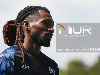 Frank Zambo Anguissa of Napoli is participating in day 2 of the preseason training camp of SSC Napoli at Stadio Patini in Castel di Sangro,...