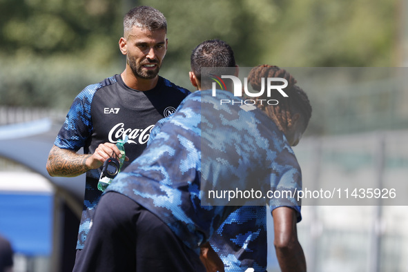 Leonardo Spinazzola of Napoli is participating in day 2 of the preseason training camp of SSC Napoli at Stadio Patini in Castel di Sangro, I...