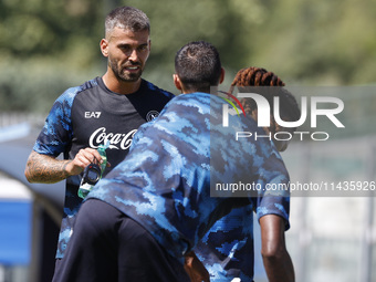 Leonardo Spinazzola of Napoli is participating in day 2 of the preseason training camp of SSC Napoli at Stadio Patini in Castel di Sangro, I...