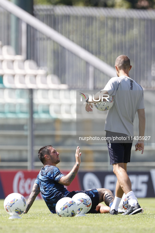 Matteo Politano of Napoli is participating in day 2 of the preseason training camp of SSC Napoli at Stadio Patini in Castel di Sangro, Italy...