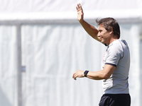 Antonio Conte is coaching Napoli during day 2 of the preseason training camp of SSC Napoli at Stadio Patini in Castel di Sangro, Italy, on J...