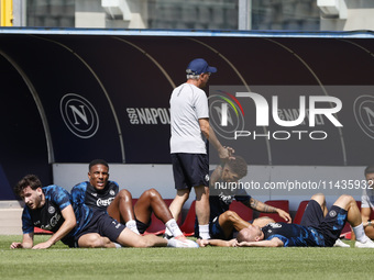 Khvicha Kvaratskhelia of Napoli is participating in day 2 of the preseason training camp of SSC Napoli at Stadio Patini in Castel di Sangro,...