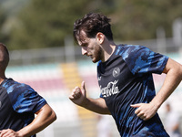 Khvicha Kvaratskhelia of Napoli is participating in day 2 of the preseason training camp of SSC Napoli at Stadio Patini in Castel di Sangro,...