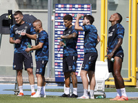 A Napoli player is participating in day 2 of the preseason training camp of SSC Napoli at Stadio Patini in Castel di Sangro, Italy, on July...