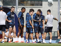 A Napoli player is participating in day 2 of the preseason training camp of SSC Napoli at Stadio Patini in Castel di Sangro, Italy, on July...