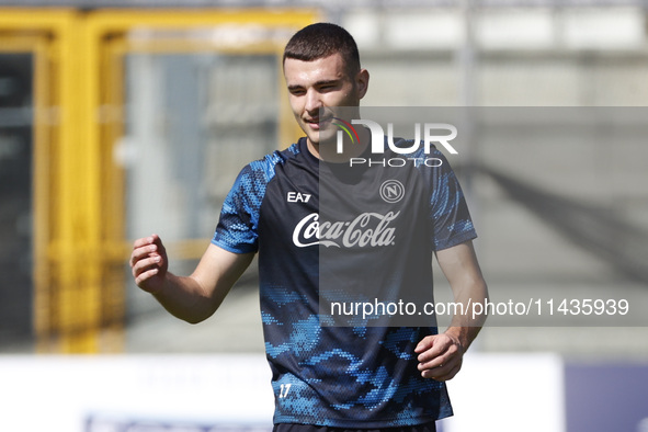 Alessandro Buongiorno of Napoli is participating in day 2 of the preseason training camp of SSC Napoli at Stadio Patini in Castel di Sangro,...