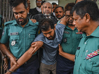 Arson is happening at Setu Bhaban, and Ex-DUCSU VP Nur is being sent to jail after remand in Dhaka, Bangladesh, on July 26, 2024. The number...