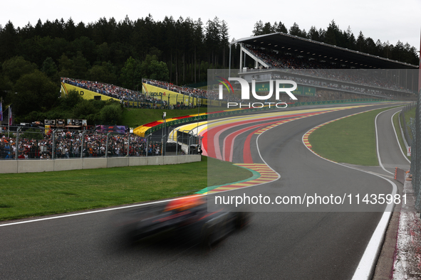 A view of Eau Rogue during second practice ahead of the Formula 1 Belgian Grand Prix at Spa-Francorchamps in Spa, Belgium on July 26, 2024. 