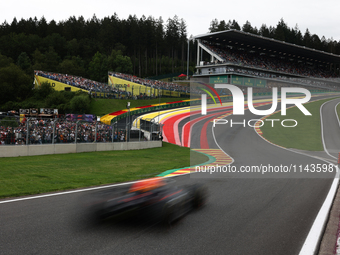 A view of Eau Rogue during second practice ahead of the Formula 1 Belgian Grand Prix at Spa-Francorchamps in Spa, Belgium on July 26, 2024....