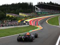 Sergio Perez of Red Bull Racing during second practice ahead of the Formula 1 Belgian Grand Prix at Spa-Francorchamps in Spa, Belgium on Jul...