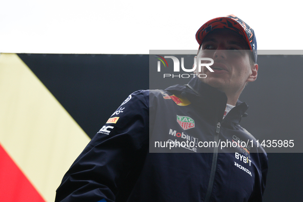 Max Verstappen of Red Bull Racing before second practice ahead of the Formula 1 Belgian Grand Prix at Spa-Francorchamps in Spa, Belgium on J...