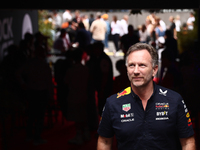 Christian Horner before second practice ahead of the Formula 1 Belgian Grand Prix at Spa-Francorchamps in Spa, Belgium on July 26, 2024. (