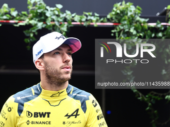 Pierre Gasly of Alpine before second practice ahead of the Formula 1 Belgian Grand Prix at Spa-Francorchamps in Spa, Belgium on July 26, 202...