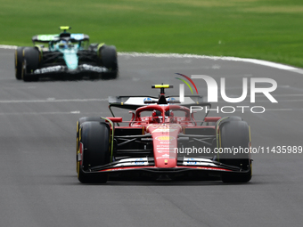 Carlos Sainz of Ferrari during second practice ahead of the Formula 1 Belgian Grand Prix at Spa-Francorchamps in Spa, Belgium on July 26, 20...