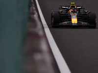 Sergio Perez of Red Bull Racing during second practice ahead of the Formula 1 Belgian Grand Prix at Spa-Francorchamps in Spa, Belgium on Jul...