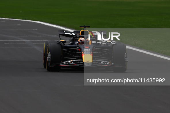 Max Verstappen of Red Bull Racing during second practice ahead of the Formula 1 Belgian Grand Prix at Spa-Francorchamps in Spa, Belgium on J...