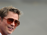 Brad Pitt during second practice ahead of the Formula 1 Belgian Grand Prix at Spa-Francorchamps in Spa, Belgium on July 26, 2024. (