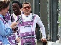 Brad Pitt during second practice ahead of the Formula 1 Belgian Grand Prix at Spa-Francorchamps in Spa, Belgium on July 26, 2024. (