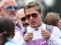 Brad Pitt during second practice ahead of the Formula 1 Belgian Grand Prix at Spa-Francorchamps in Spa, Belgium on July 26, 2024. (