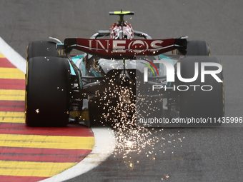 Lewis Hamilton of Mercedes during second practice ahead of the Formula 1 Belgian Grand Prix at Spa-Francorchamps in Spa, Belgium on July 26,...