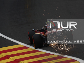 Carlos Sainz of Ferrari during second practice ahead of the Formula 1 Belgian Grand Prix at Spa-Francorchamps in Spa, Belgium on July 26, 20...