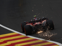 Carlos Sainz of Ferrari during second practice ahead of the Formula 1 Belgian Grand Prix at Spa-Francorchamps in Spa, Belgium on July 26, 20...